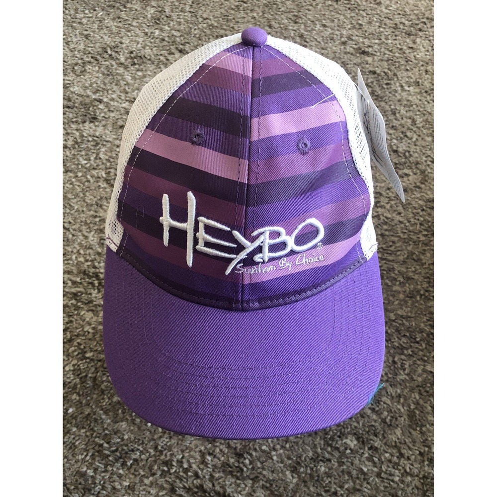 Heybo Purple Stripe White Meshback Hat Cap Adjustable Southern By Choice New